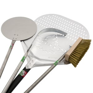 Pala Per Pizza Professionale 40x45 Cm In Alluminio Antiaderente, Spessore 1,5 Mm, Manico Pieghevole In Legno E Borsa In Tessuto, Ideale Per Pizze Grandi