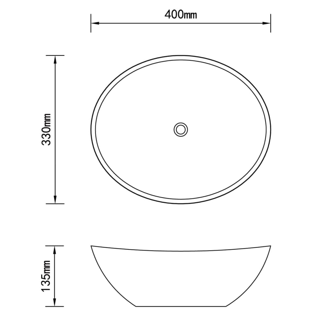 Lavabo ovale de luxe Blanc mat 40x33 cm Céramique - 6