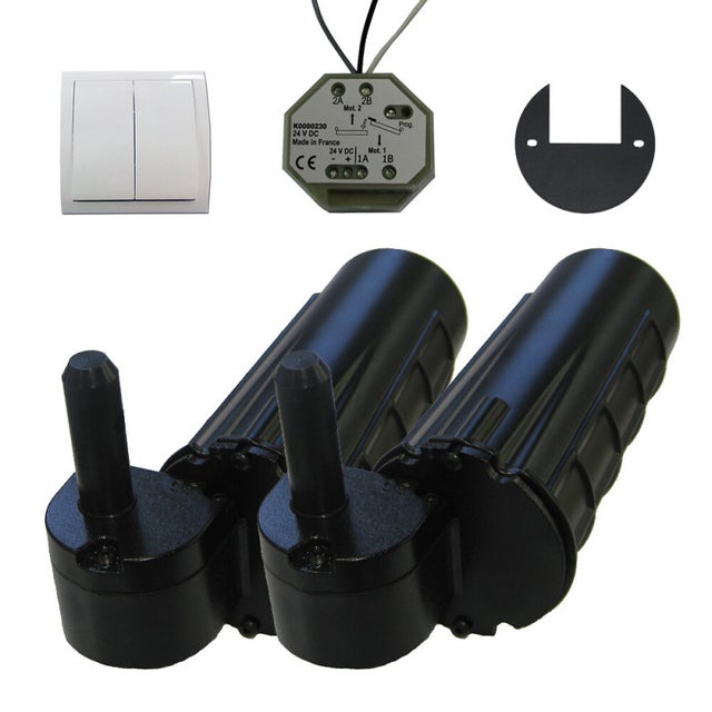 Double motorisation pour volet 1 battant droit SLID'UP URANUS filaire - gond Ø 12 mm
