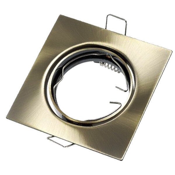 Oprawa sufitowa wpuszczana oczko mosiądz 1xGU10x50W kwadratowa ruchoma IP20 wym: 2,8 x 8,4 x 8,4 cm aluminium IdeaLED