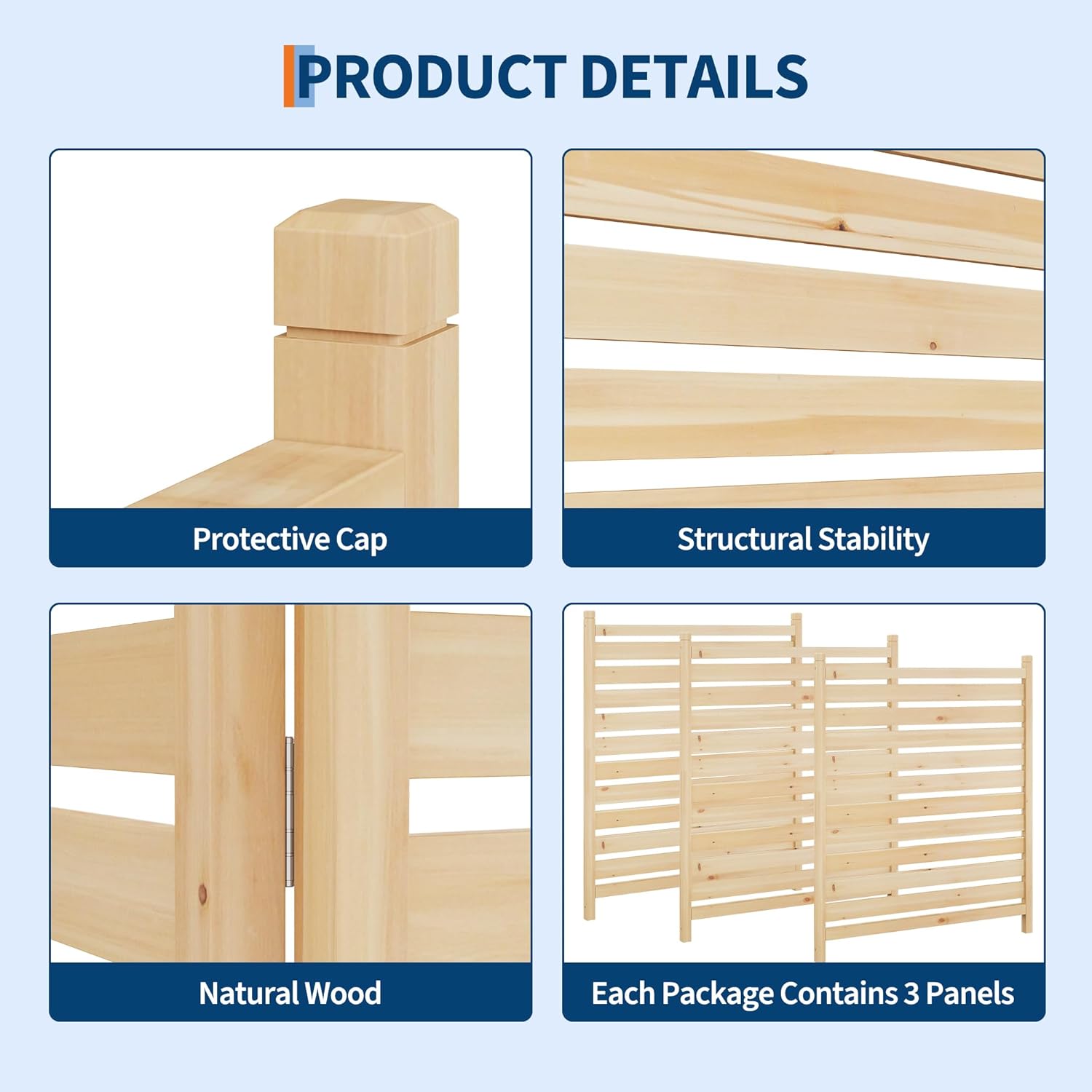 JARDINIERE-Écran Extérieur avec Bac à Plantes - Clôture en bois brut naturel ,Panneaux pour Cacher Unité AC,Poubelles - 3