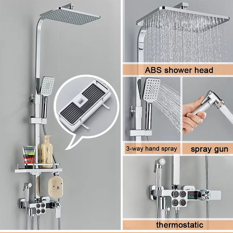 Pommeau De Douche Avec Douchette À Main, Power Wash Pour Nettoyer La Pommeau De Douche Avec Douchette À Main, Power Wash Pour Nettoyer La