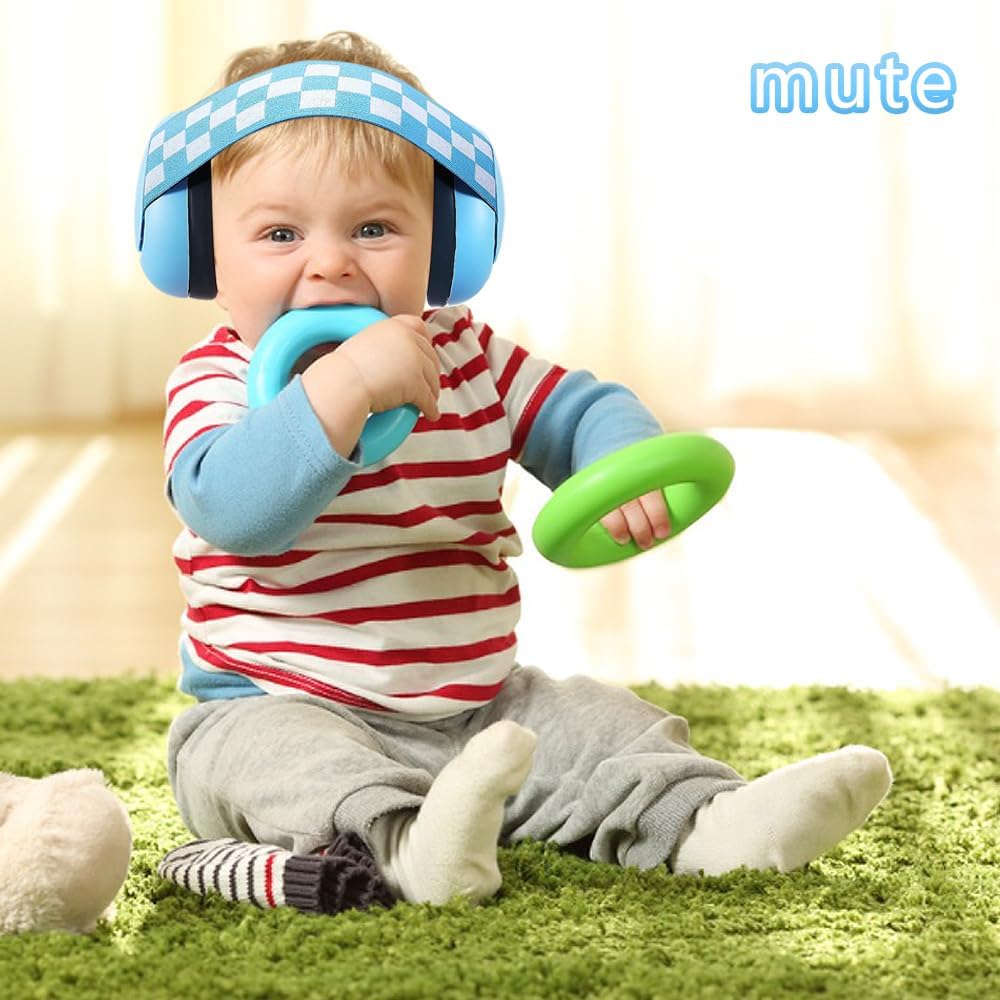 Casque antibruit pour Bébé,Suppression du Bruit,Casque Anti Bruit Mini,Protection Auditive Enfant,Casque de Protection Auditive，bleu - 7