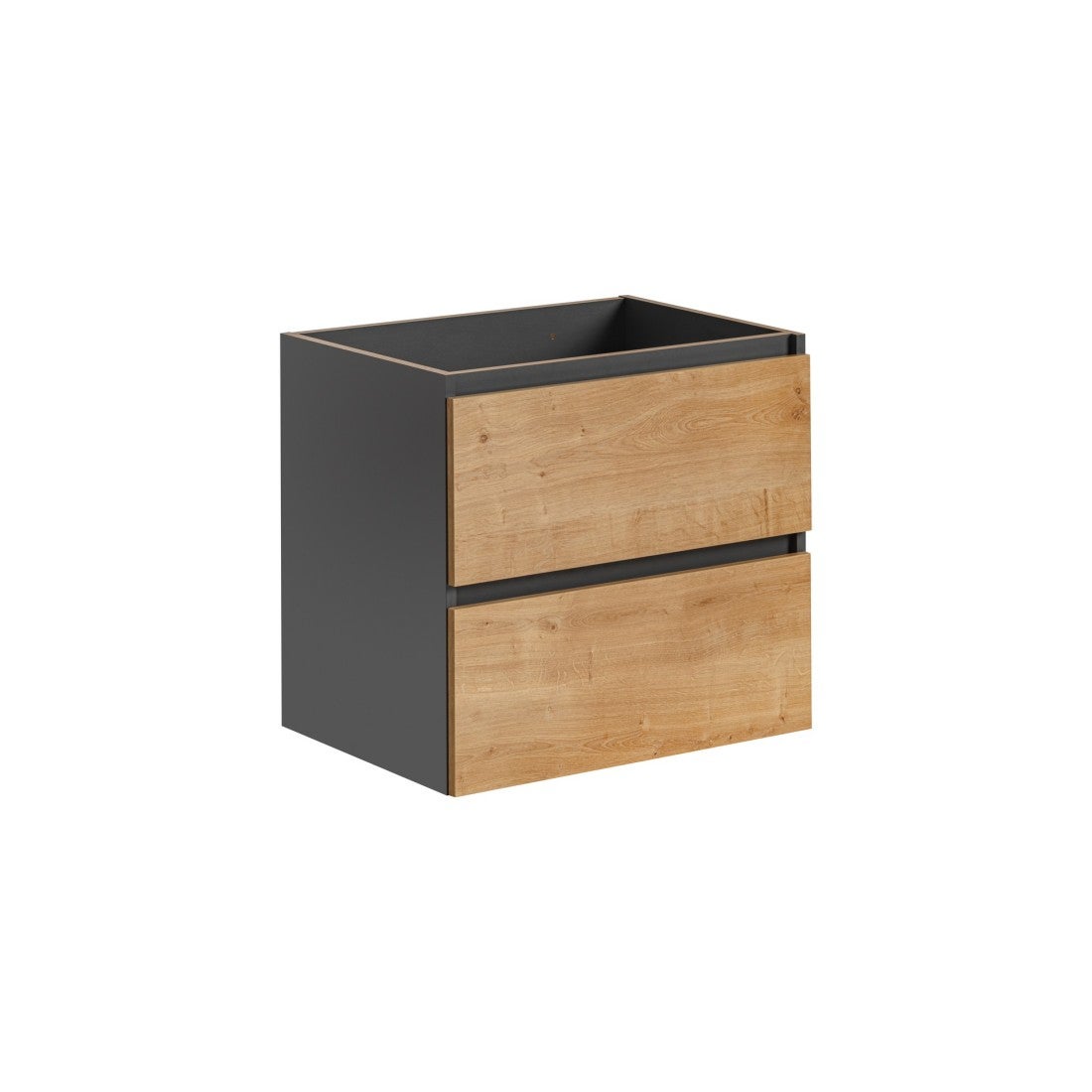 Mueble bajo lavabo TAMO – 2 cajones – Color gris antracita – L60 × P57 ...