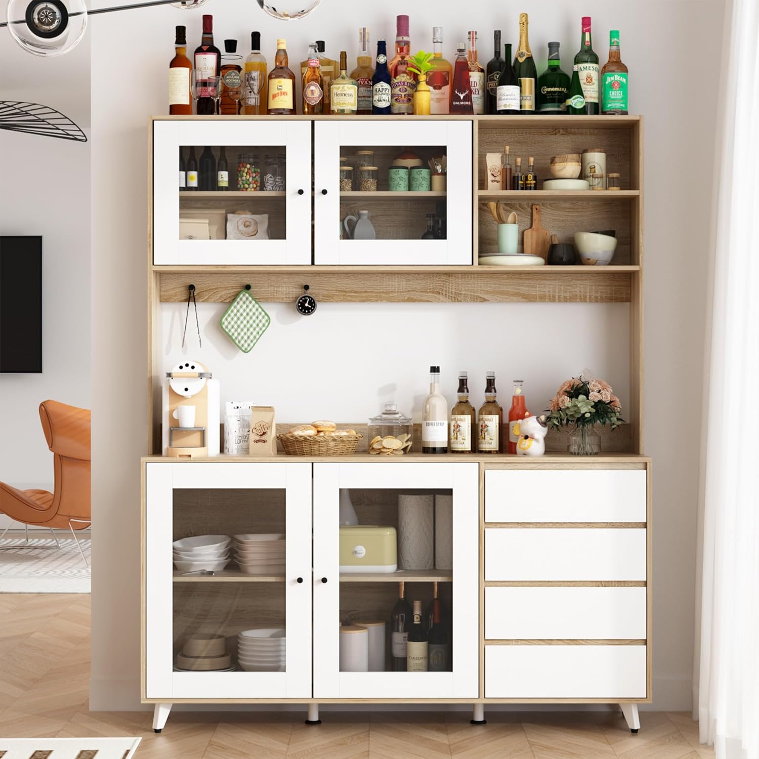 Buffet de cuisine Armoire verre haute Armoire de cuisine Plan de