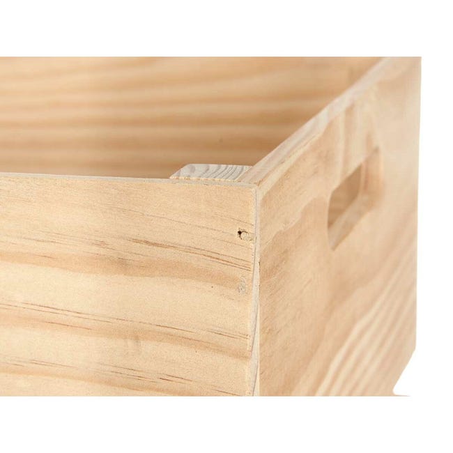 Wooden World Cassa Di Legno Di Pino Non Verniciato Fai Da Te - Portaoggetti Rustico 30x20x11 Cm