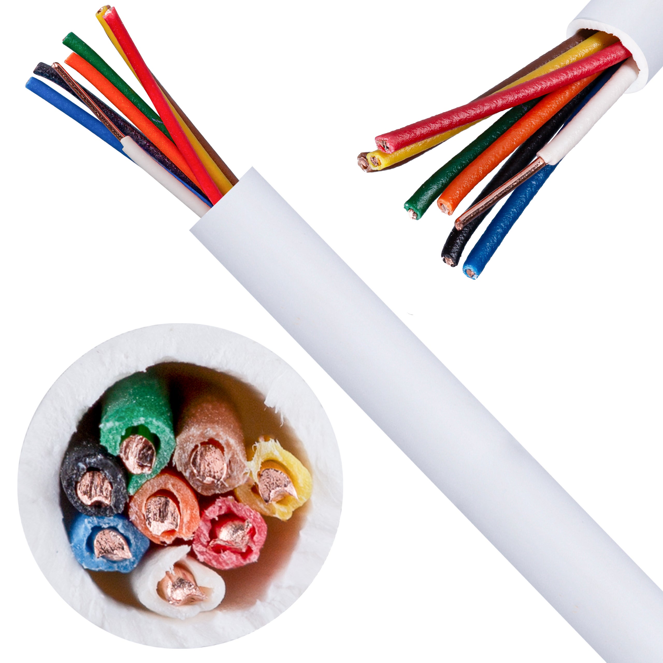 Kabel alarmowy BiTprotect YTDY 8x0,5mm biały 100V domofonowy drut Bitner 500m