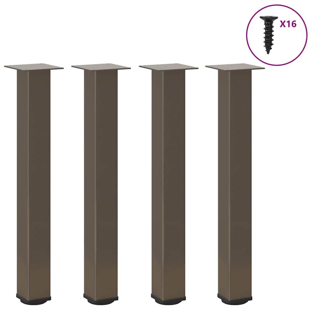 Nogi do stołu konsolowego 4 szt. Naturalna stal 72-74 cm Stal vidaXL