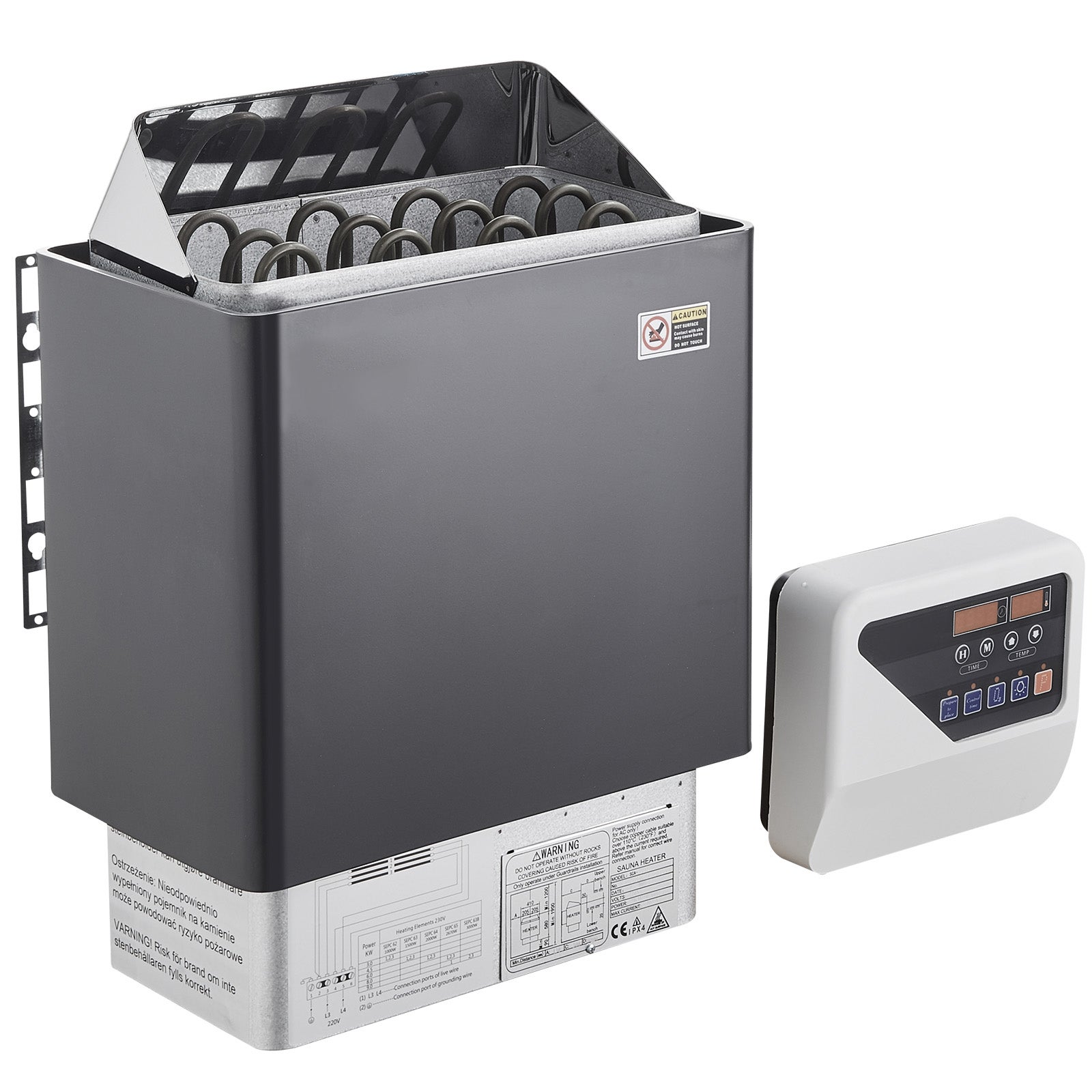 Poêle de sauna,SucceBuy 6 kW électrique,400 V 3N,jusqu'à 110 ℃,minuterie de 3 h,pour 5 à 9 m³,utilisation intérieure/extérieure - 3