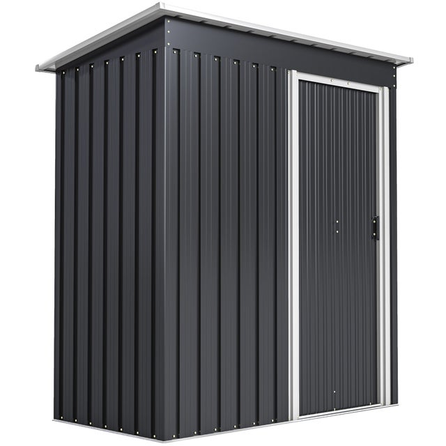 Cobertizo de Jardín Outsunny Acero, PP Negro 163x89x182 cm
