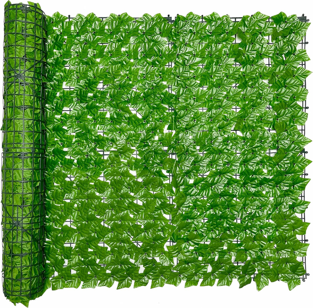 Tianbi Pannelli di erba artificiale, pannelli di siepe per prato, pareti verdi, foglie di edera, rotolo per la decorazione della casa, patio, balcone, sfondo, 40 x 60 cm