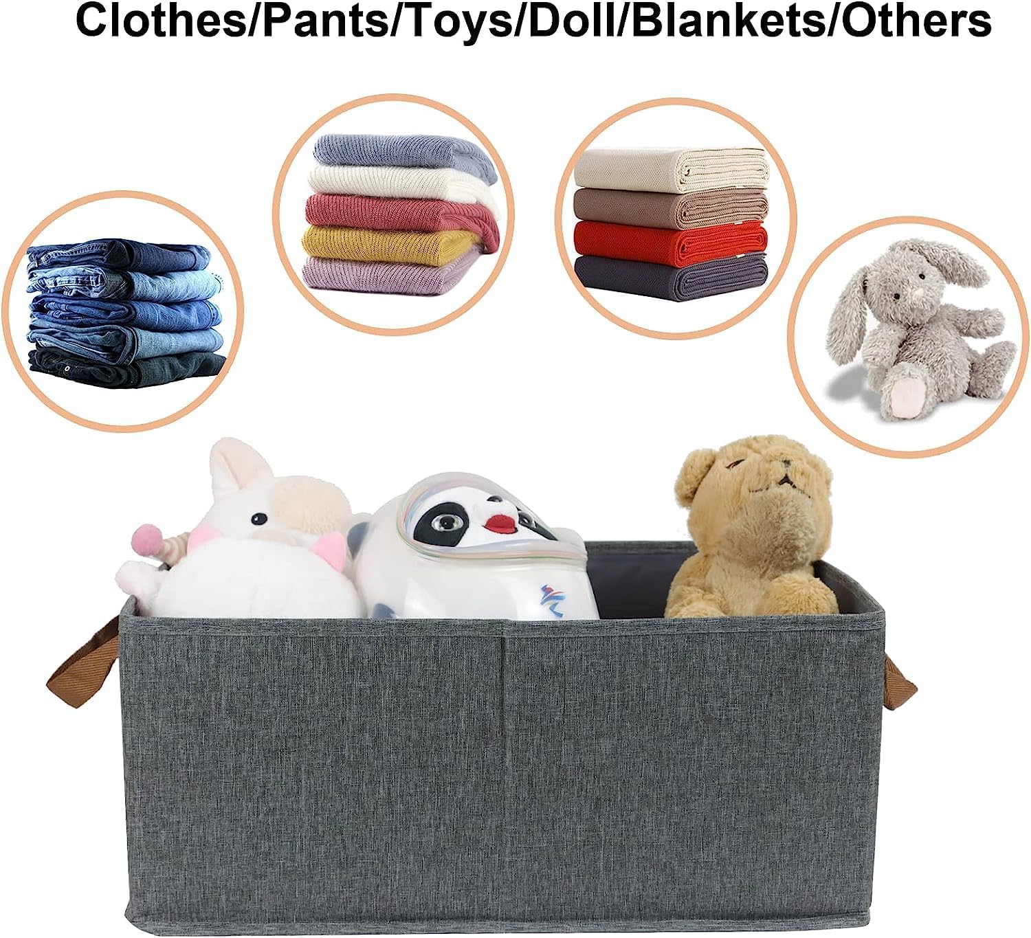 4 bacs de rangement pour vêtements, conteneurs rectangulaires pliables en polyester, boîtes de rangement pour organiser la chambre à coucher - 5