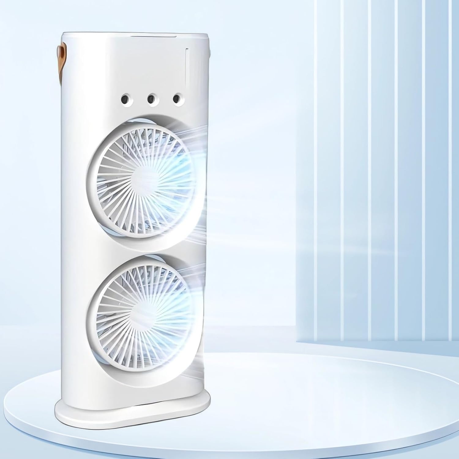 Przenośny klimatyzator, 4 w 1 z funkcją rozpylania wody, 3 prędkości parowania, model ładowania USB (biały)