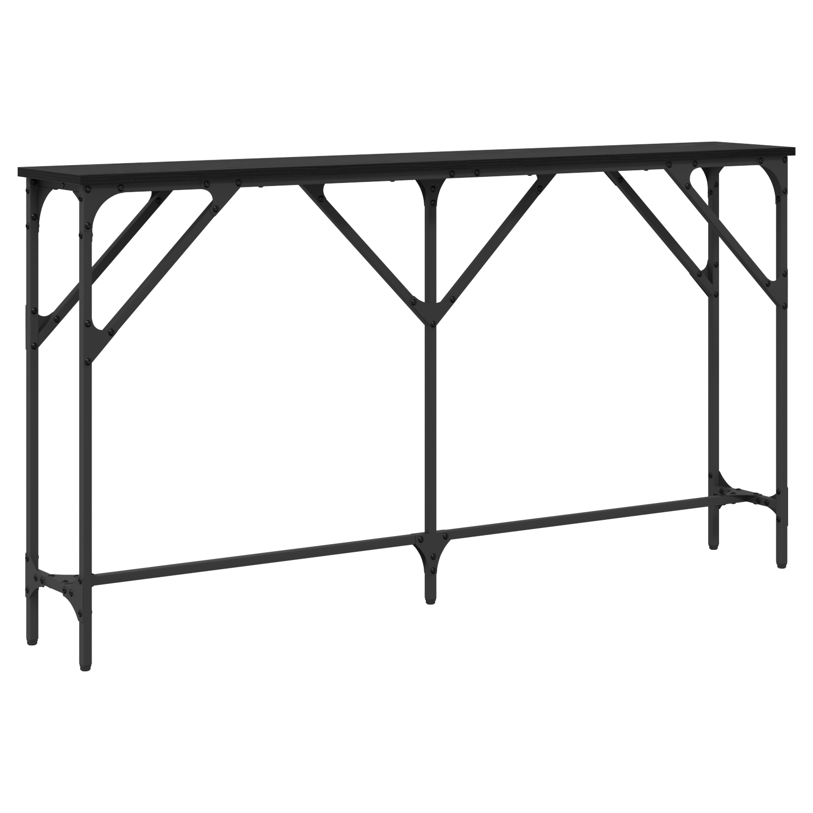 Table Console Noire Palazzo INT - Style Asiatique - 2 Tiroirs - 95 Cm
