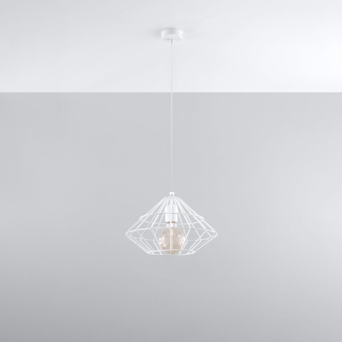 Lampa wisząca NEOTERU biała LED 4000K - 32x32x120cm Sollux