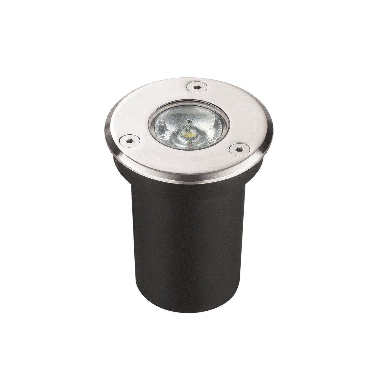 Lampa gruntowa najazdowa Gawra okrągła matowy chrom LED 3W 4200K 200lm IP67 wym: 7,5 x 6 x 6 cm metal Struhm