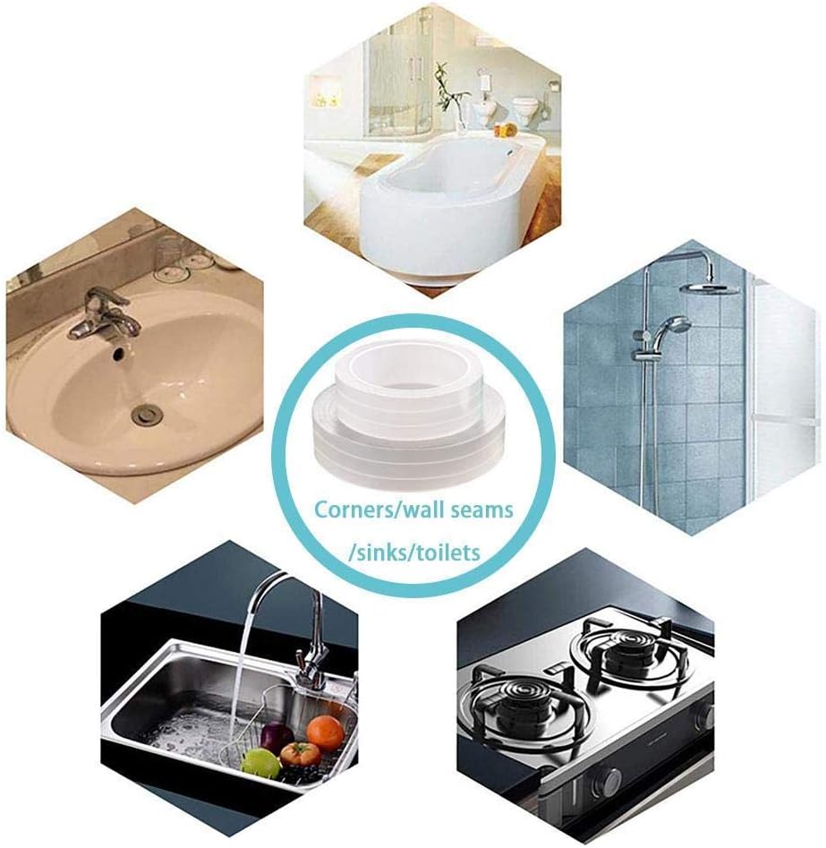 2 Rotoli Nastro Sigillante Autoadesivo,Striscia Sigillante Ipereabile Per Bordo Della Parete