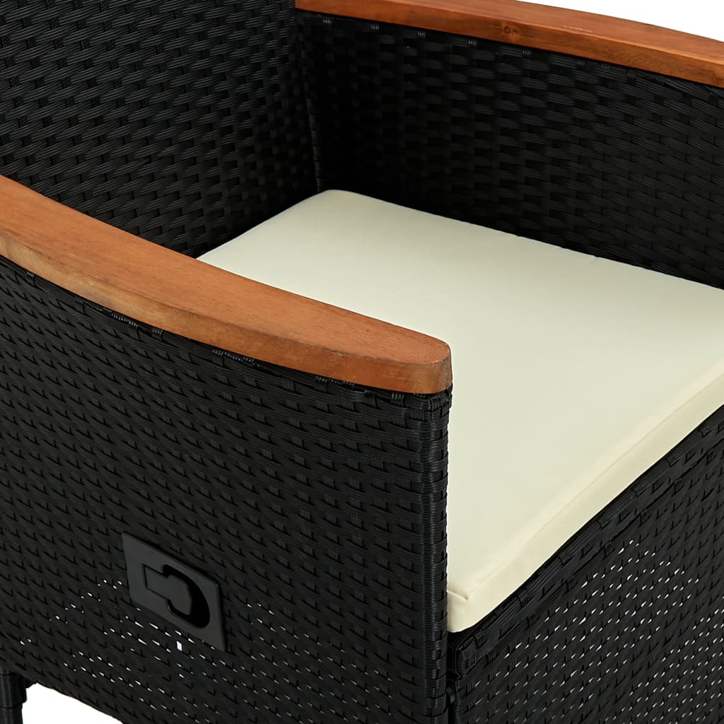 Maison Exclusive - Set da Pranzo da Giardino 7 pz in Polyrattan e Acacia Nero - 6