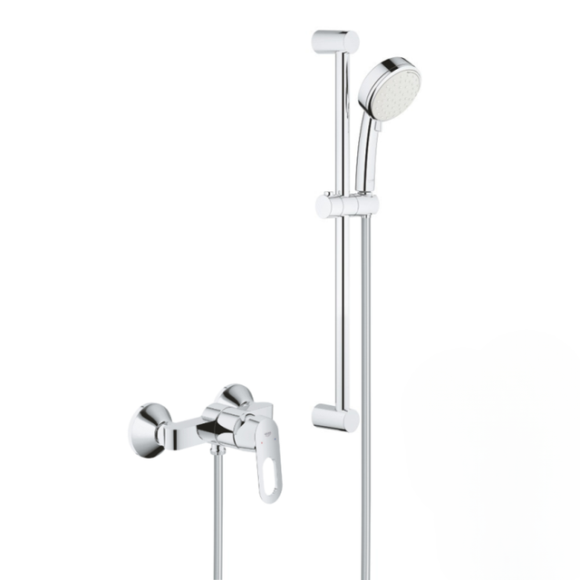 Grohe New Tempesta Cosmopolitan 100 ensemble de douche 2 jets + mitigeur monocommande, clapet anti-retour, chrome (23354000-26076002)