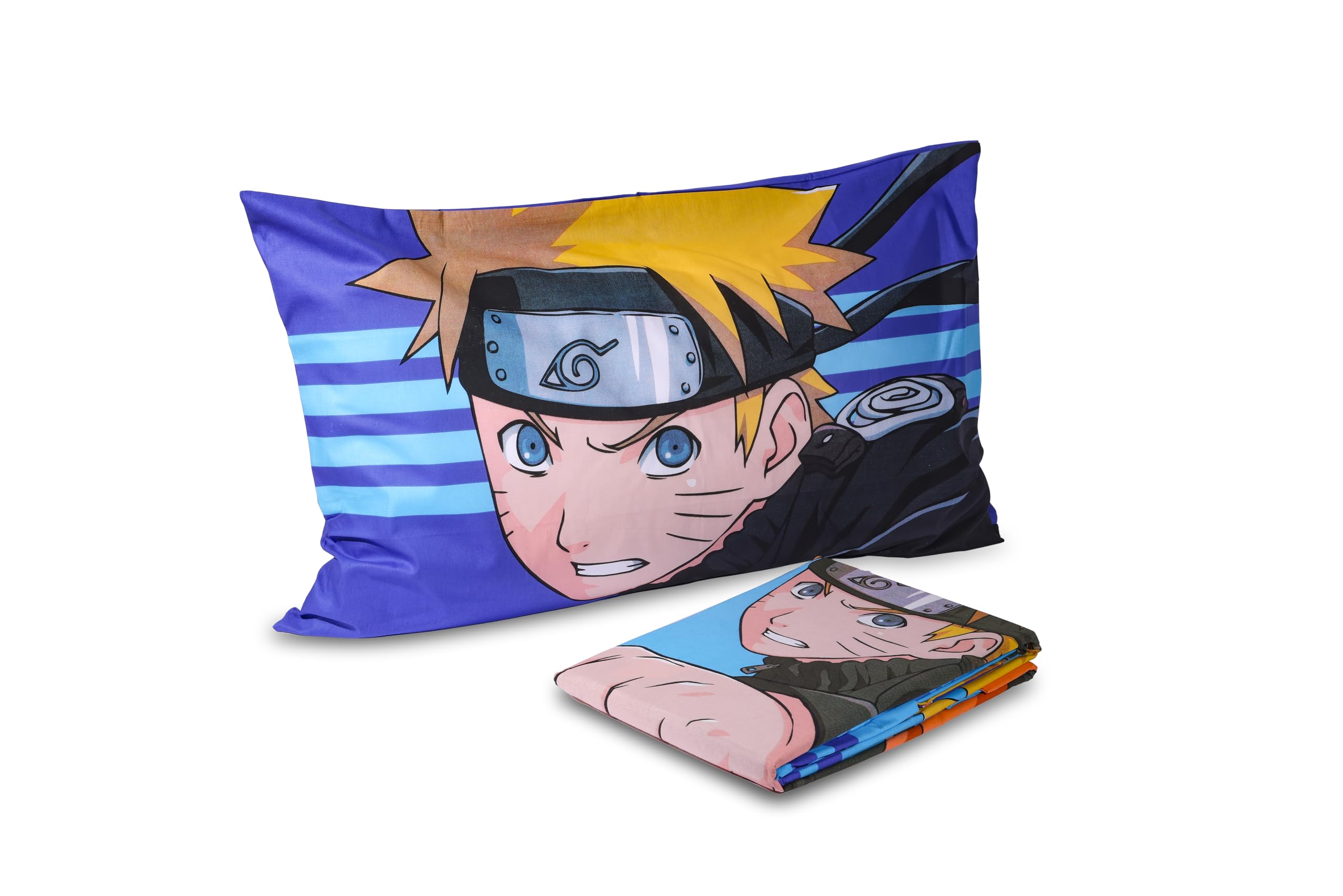 hermet Naruto, Set Lenzuola Letto Singolo, Completo Letto Singolo, Lenzuolo Sopra, Lenzuolo Con Angoli, Federa, 100% Cotone, Prodotto Ufficiale - 2