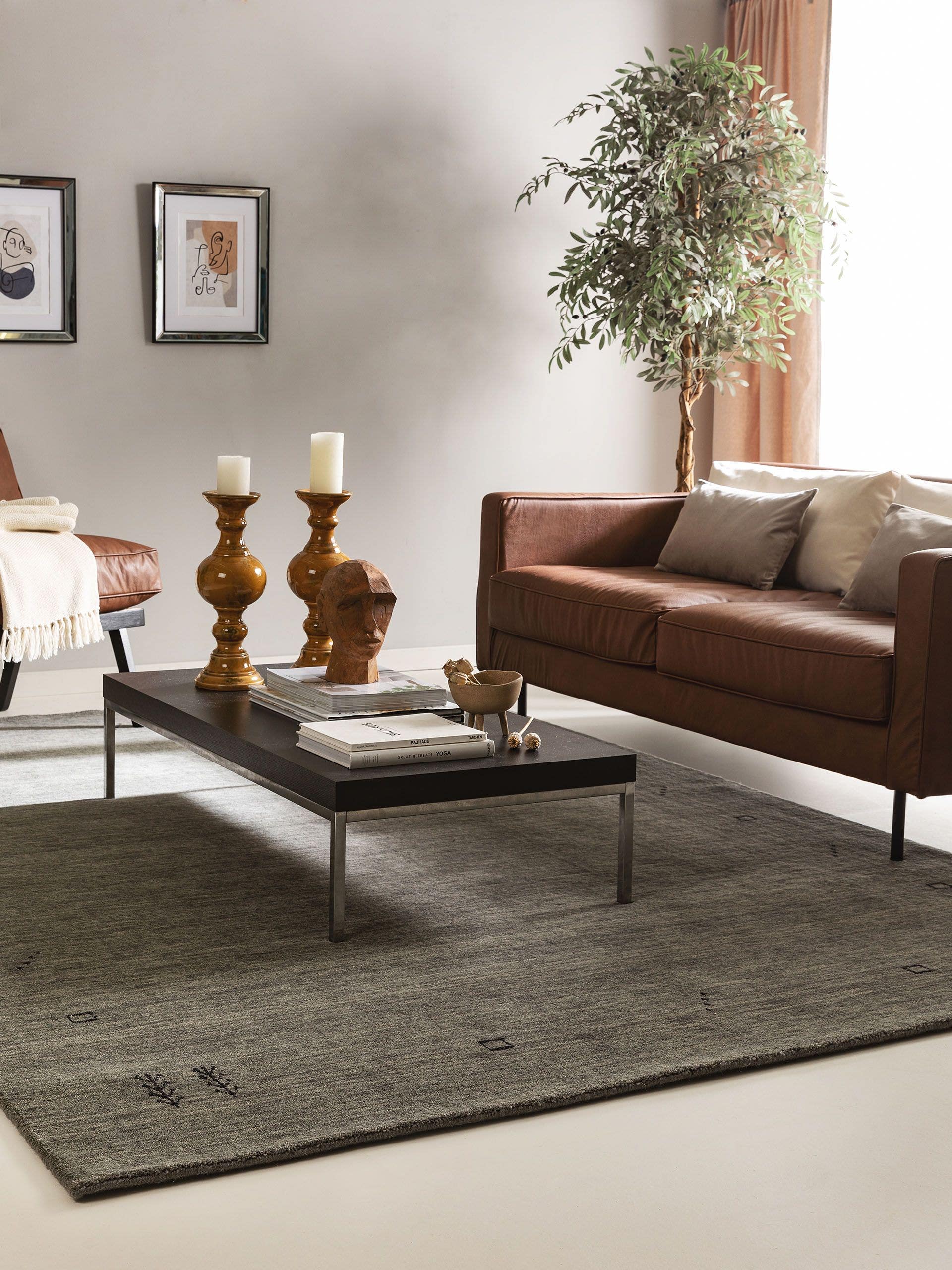 BENUTA - Tapis de laine gris 80x150 cm | Leroy Merlin