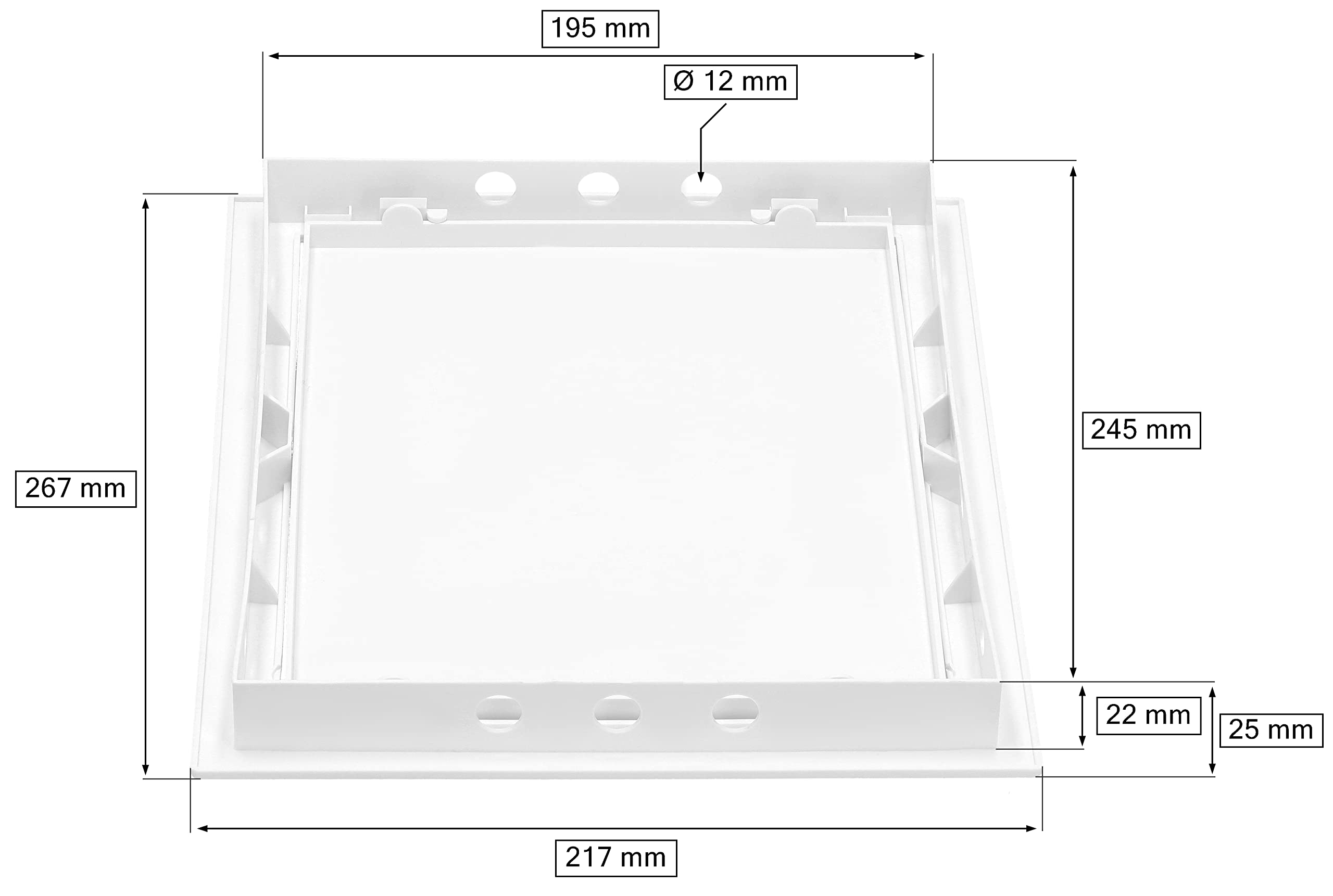 Trappe de Visite 20x25 cm - Plastique Blanc - Trappe d'Inspection pour Placo - Plafond - Comble - KOTARBAU - 2