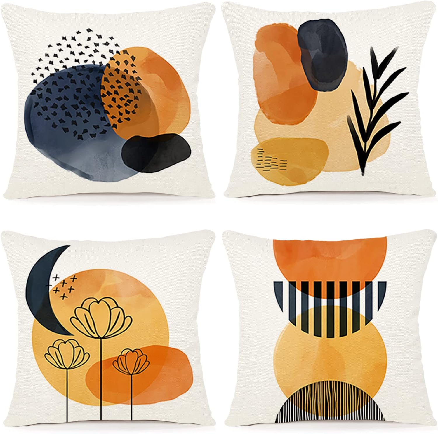 Lot de 4 housses de coussin de Noël, 45 x 45 cm, pour canapé et salon