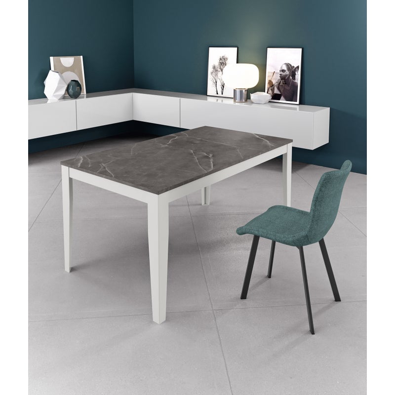 Duży - Stół rozkładany (130/290 x 80 cm) z białej melaminy