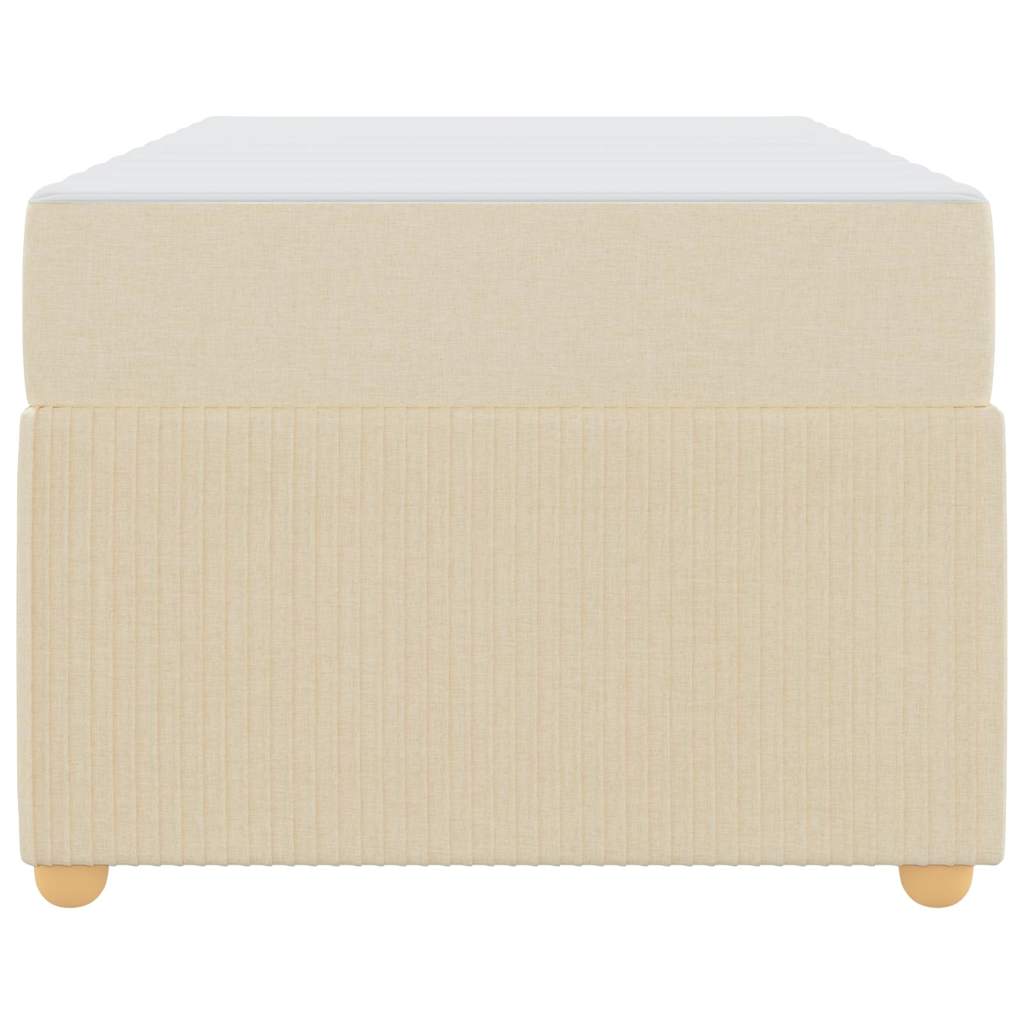 Cadre de lit avec matelas avec matelas Crème 100 x 200 cm tissu - 7