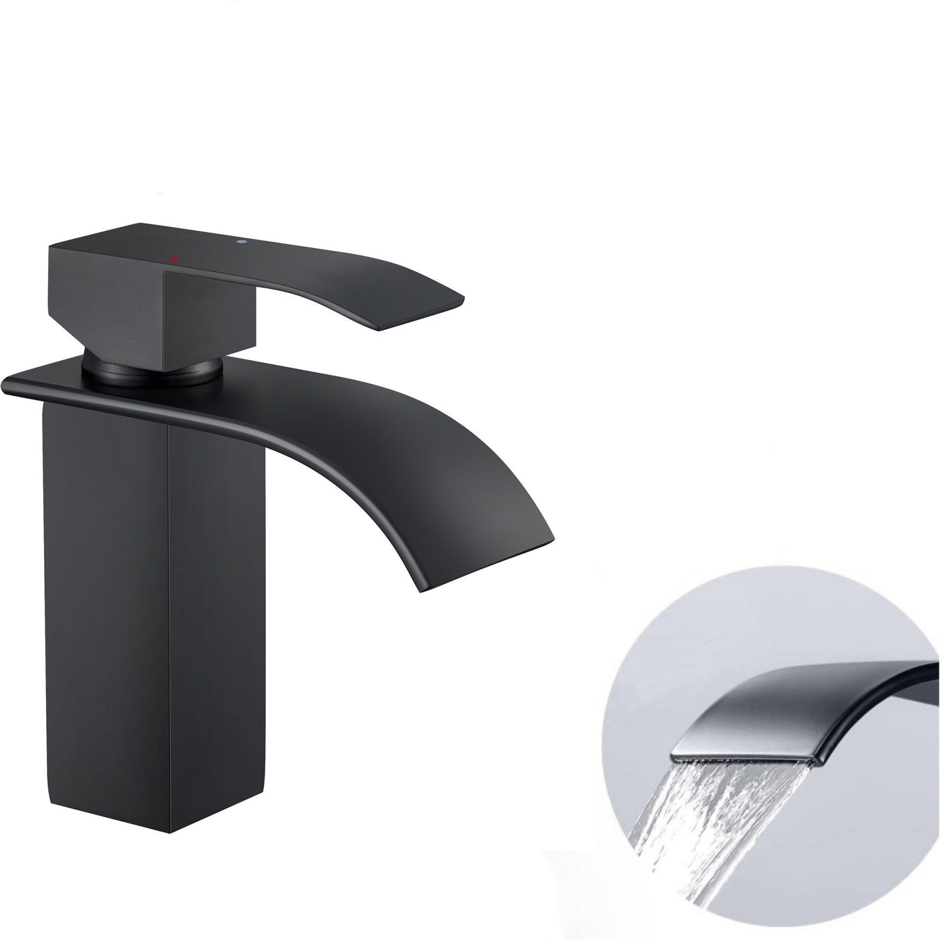 Cecipa max NOIR Robinet de Lavabo en Cascade Mitigeur en Laiton pour Salle de Bain Design Moderne,EU Modèle - 8
