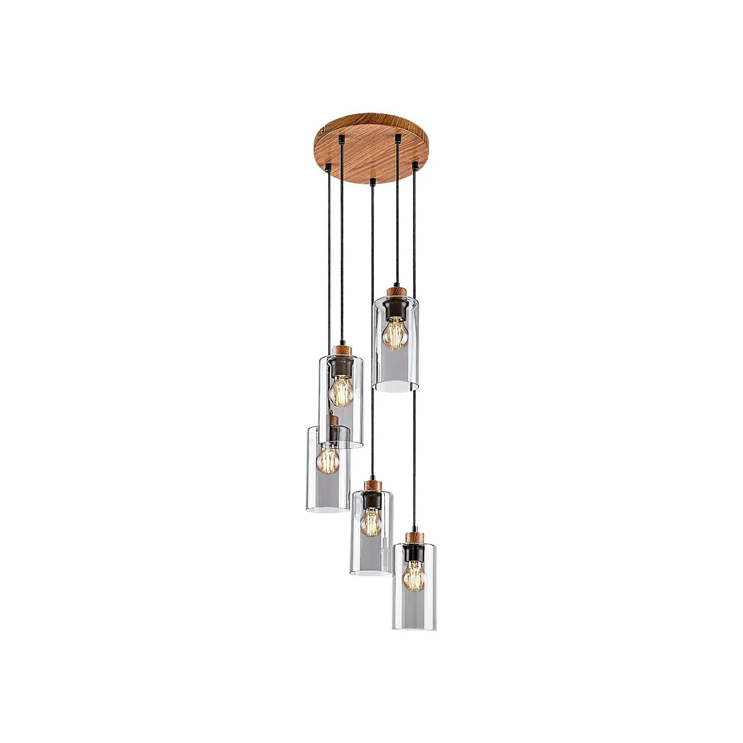 Lampa wisząca Tanno dąb-kolor dymny 5xE27x40W metal wym:150x10x10cm IP20 Rabalux