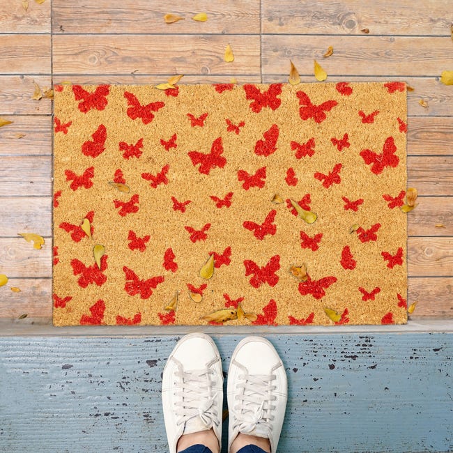 Paillasson avec motif, coco, antidéparant , jungle mat Couleur brun rougeâtre Wecon Home | La Redoute Paillasson avec motif, coco, antidéparant , jungle mat Couleur brun rougeâtre Wecon Home | La Redoute