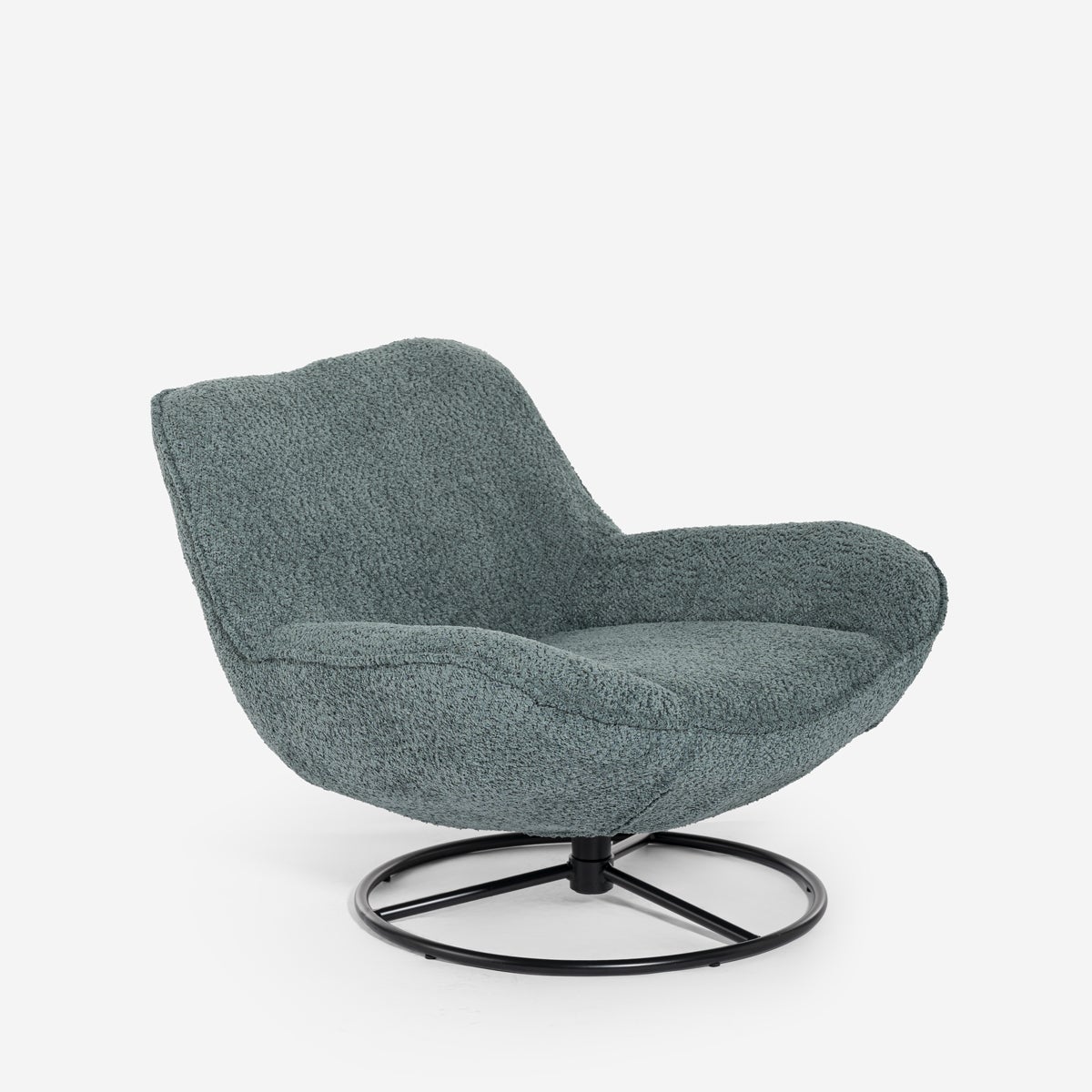 Fauteuil de bureau moderne pivotant en tissu bouclé Konn - 4