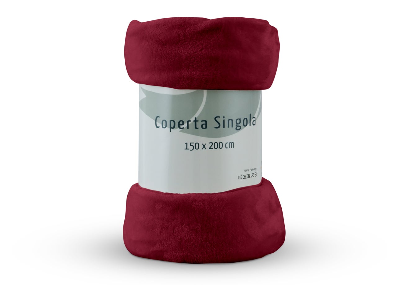 Evelyn Living - Coperta in finta pelliccia di visone, morbida, calda, pile, per letto matrimoniale, King, divano letto, Red, King