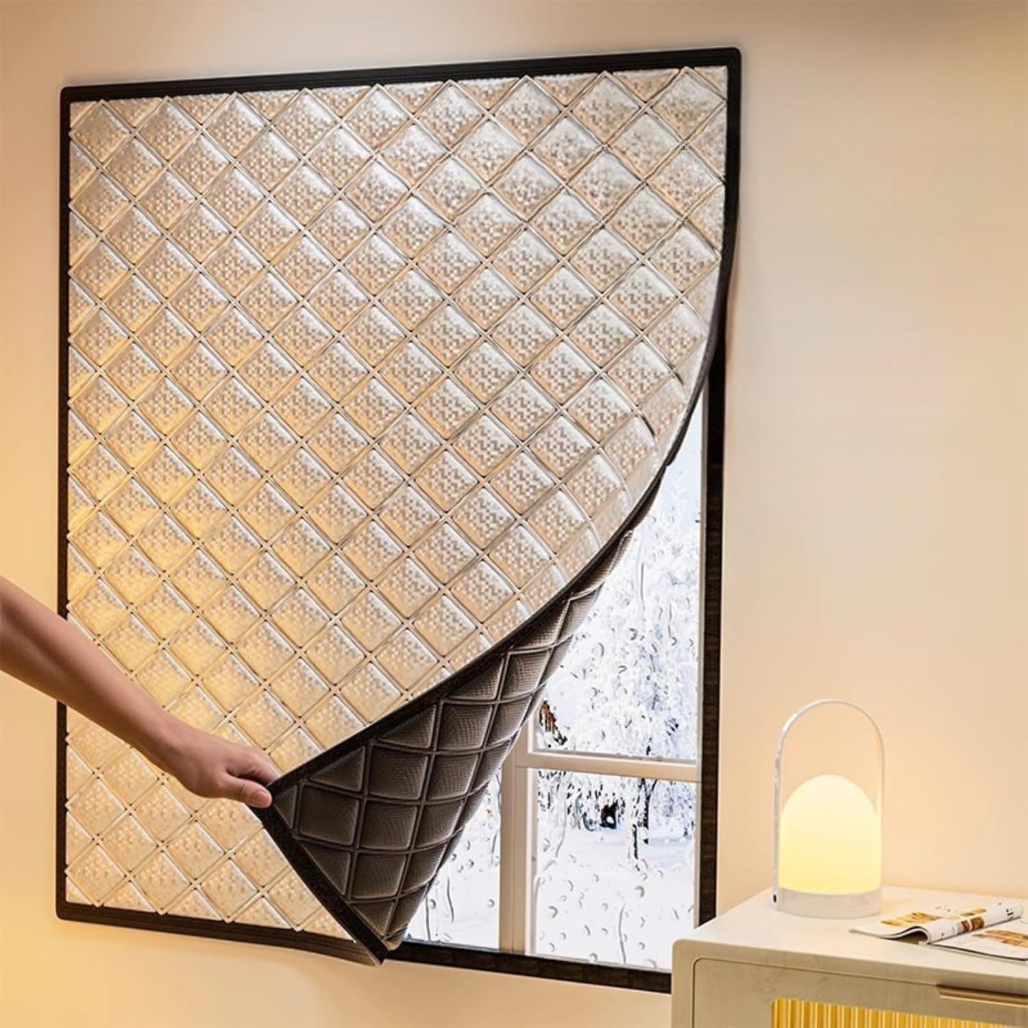 Folia izolacyjna samoprzylepna do okien, zasłon zaciemniających, zasłon dźwiękoszczelnych (szerokość 145 cm x wysokość 145 cm)