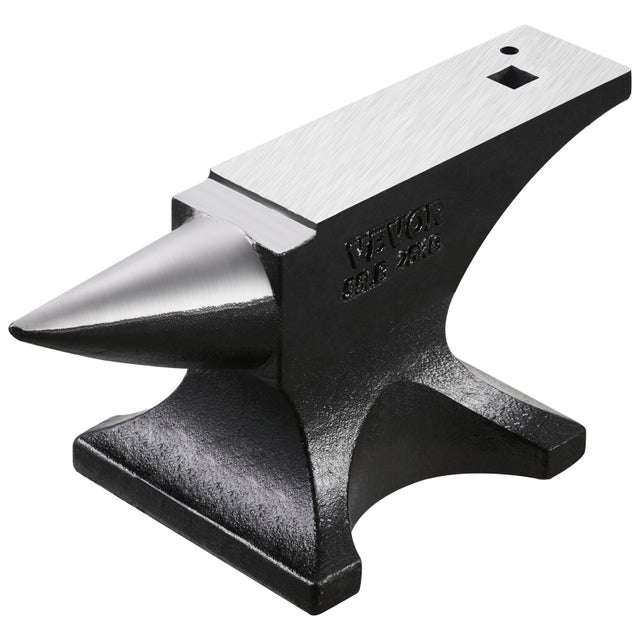 Enclume de Forgeron 25 kg en Acier Moulé VEVOR, Enclume à Corne Simple Ronde, Haute Dureté, Grand Plan de Travail, Base Stable, Outil pour Bijoutiers