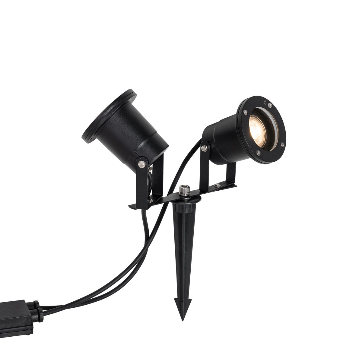 Spot Sur Piquet Basic 2 Lumi re L 23 Cm Noir Classique Antique Spot sur piquet basic 2 lumi re l 23 cm noir classique antique