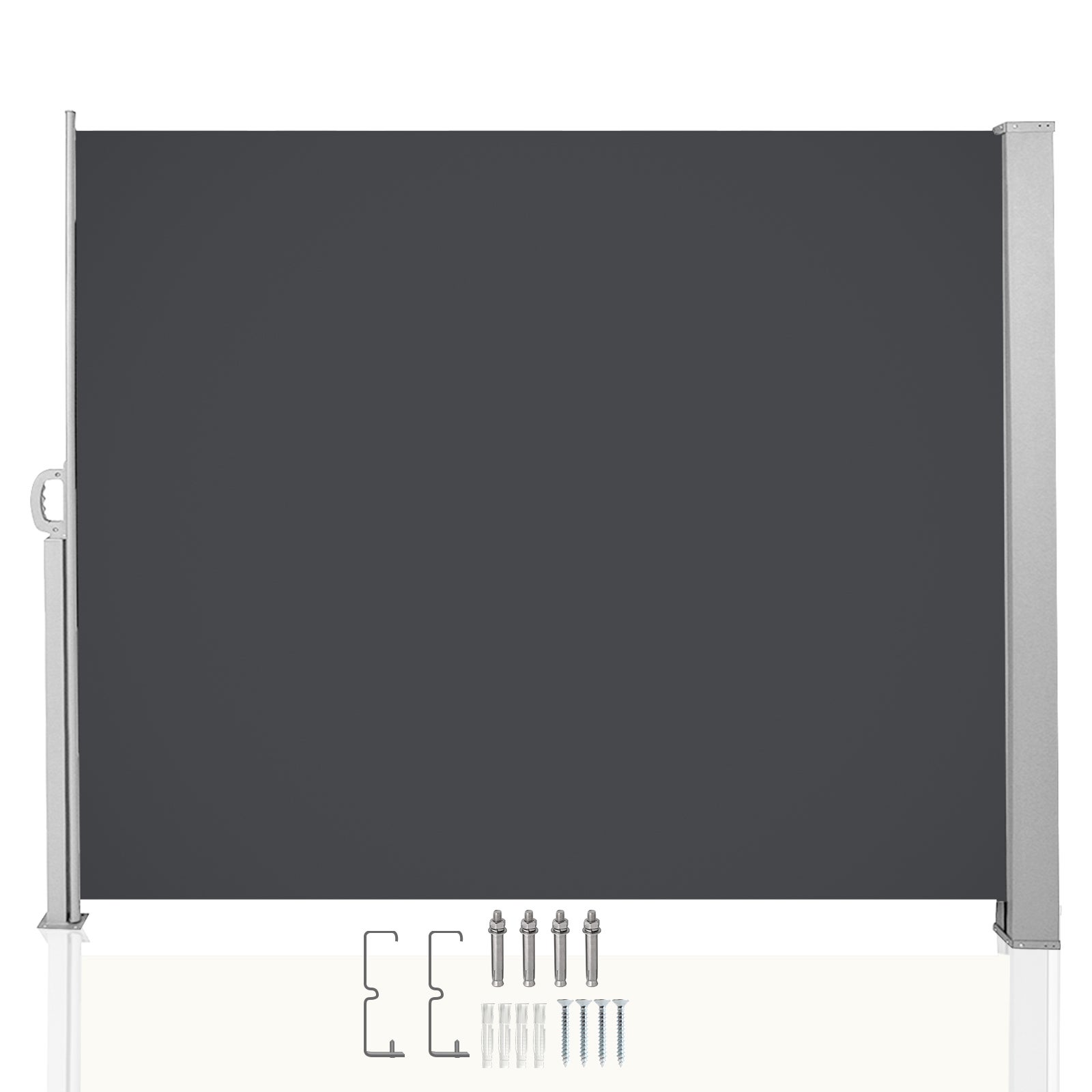 Toldo lateral brise vue pantalla exterior retráctil para balcón terraza y jardín con gris 160x300cm