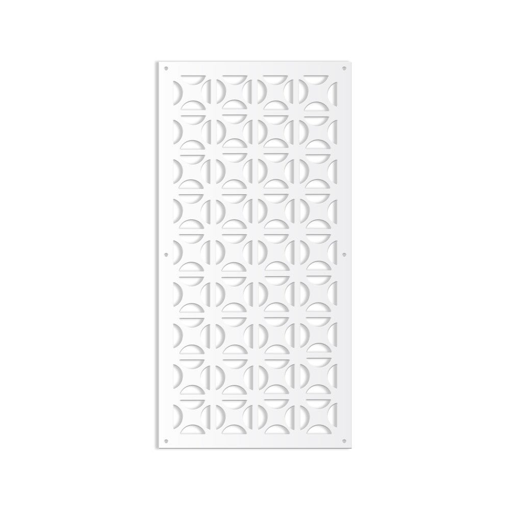 KRZYŻ OKRĄGŁY - Panel perforowany z PCV - Osłona przeciwsłoneczna 73X148 cm, biała
