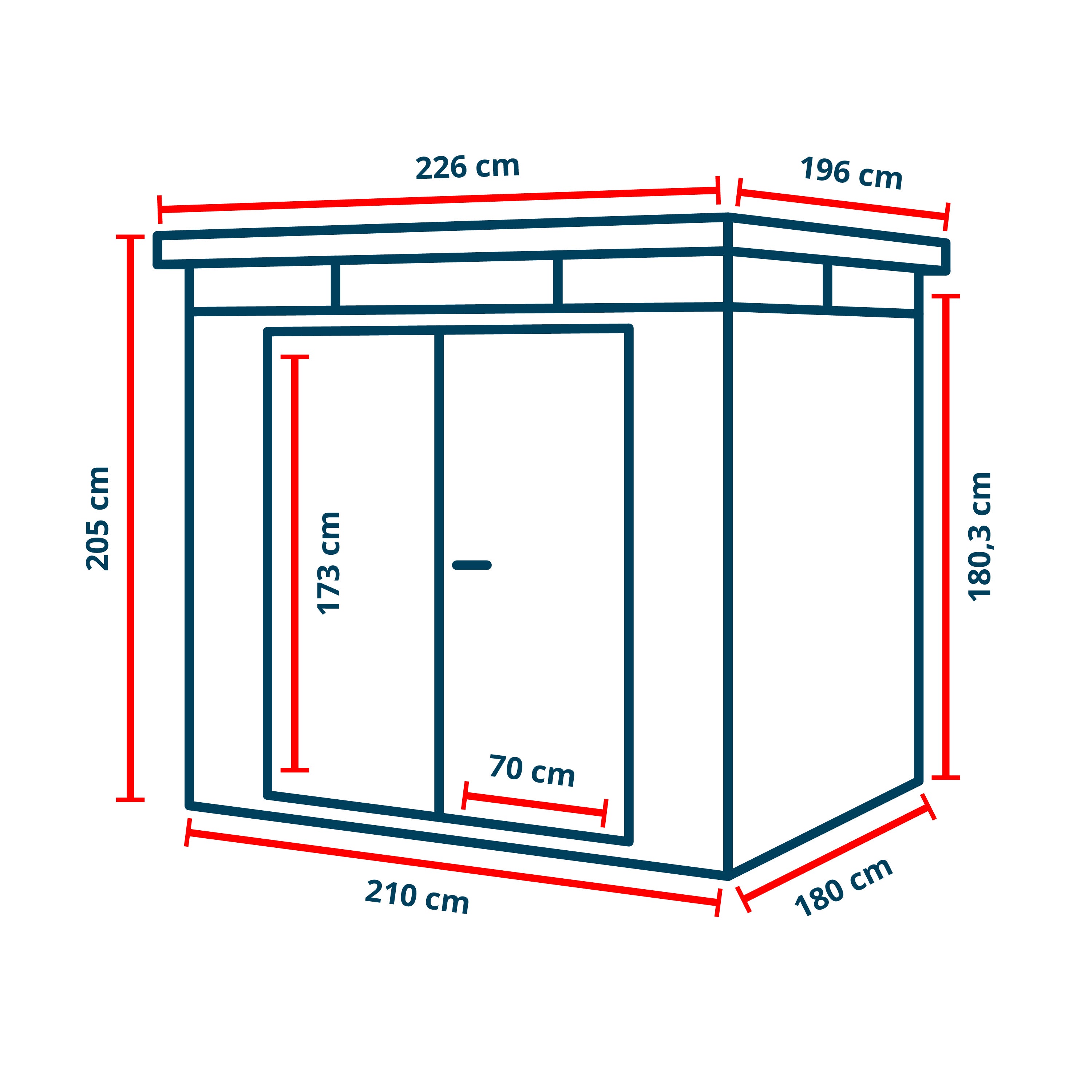 GFP Primeyard Abri de jardin en métal 210x180x205 cm armoire de jardin anthracite - 9