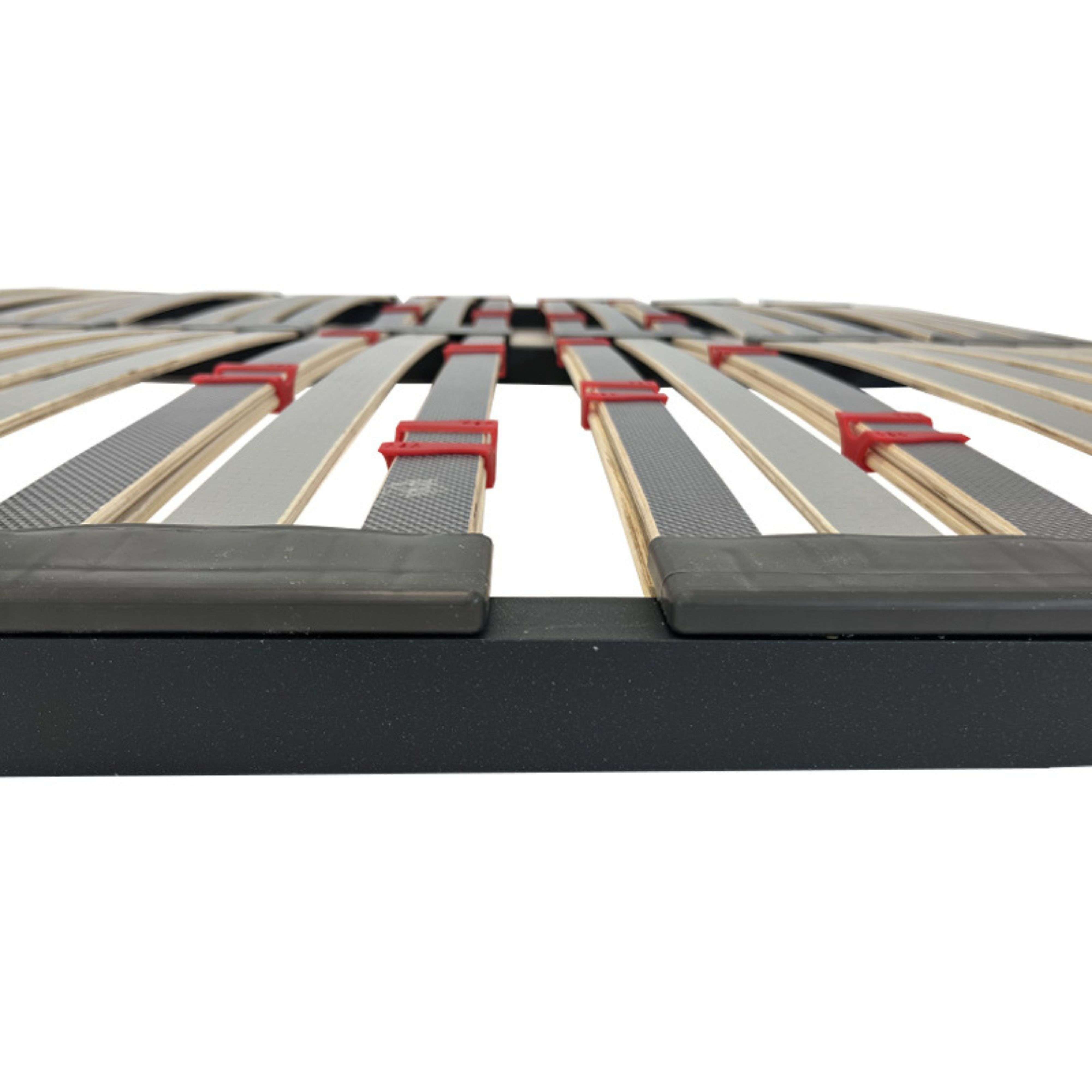 Somier 90x190 cm multiláminas con Reguladores Lumbares, Firmeza Adaptable, Tubo 40x30 mm y Laminas de Haya Natural (Sin Patas) - 2