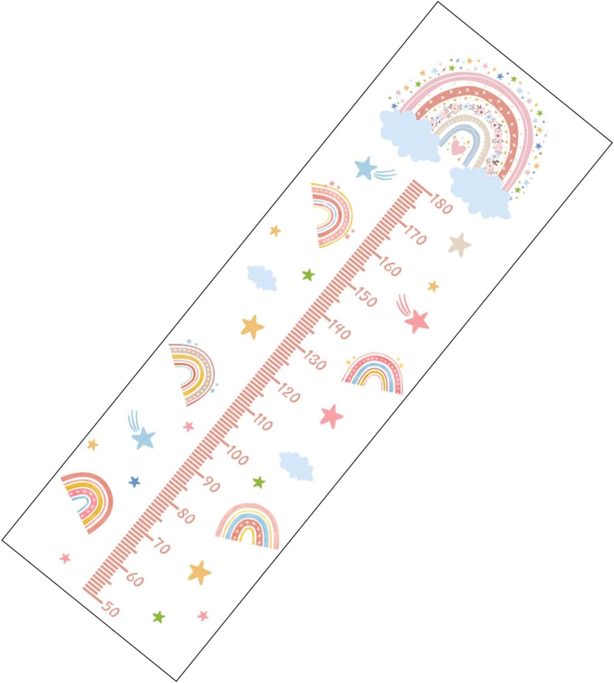 Tableau De Croissance Arc-en-Ciel Pour Chambre D'Enfant - Règle De Hauteur Autocollante Murale Décorative