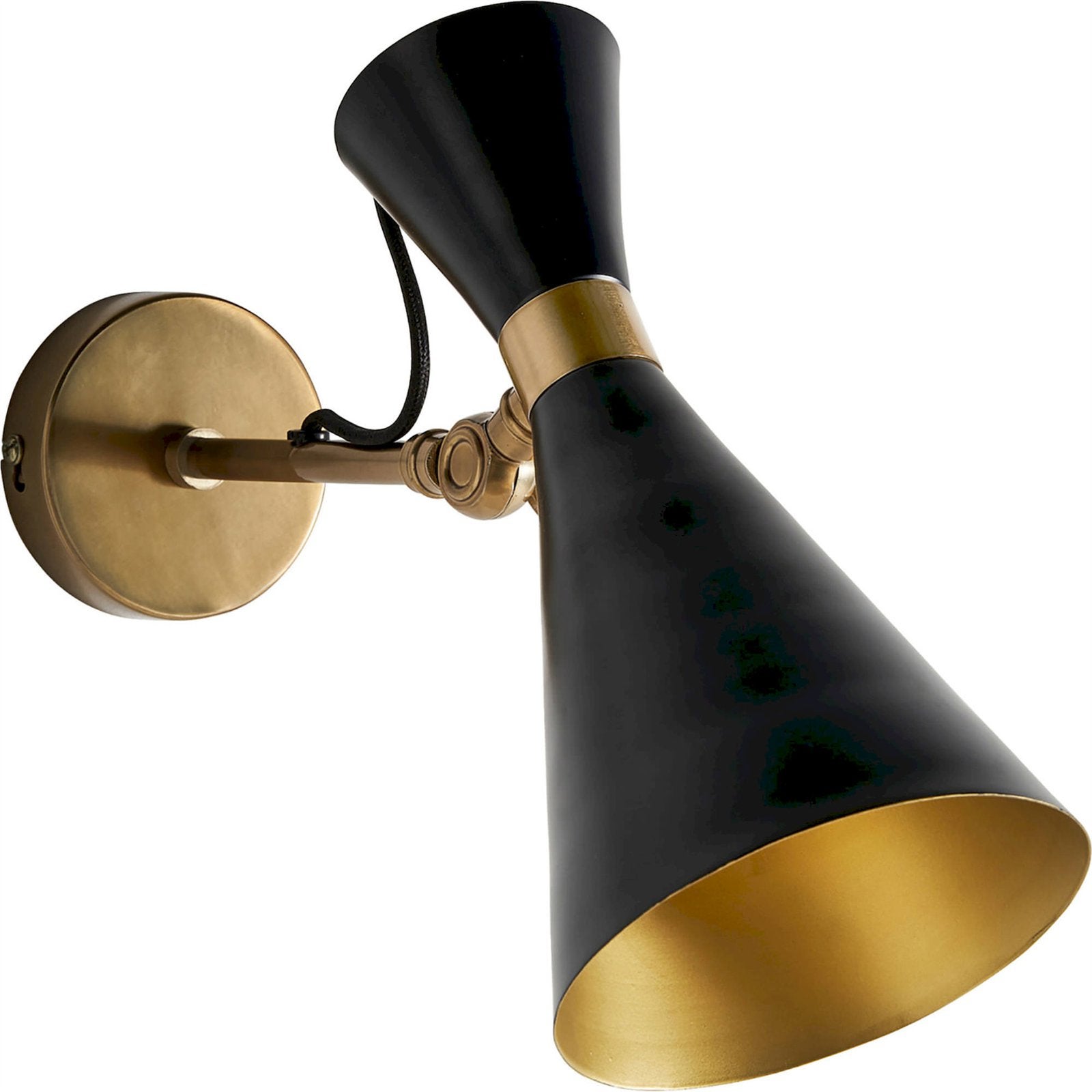 Luminaire mural Tebay élégant noir et or 23 x 13 x 28 cm Noir élégant ...