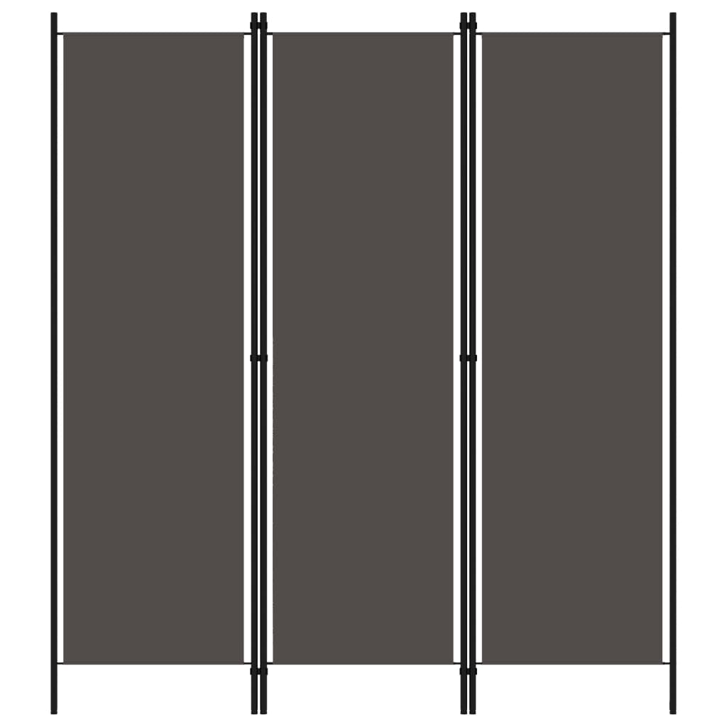 Paravent | Cloison de séparation | Séparateur 3 panneaux Anthracite 150x180 cm406378 - 2