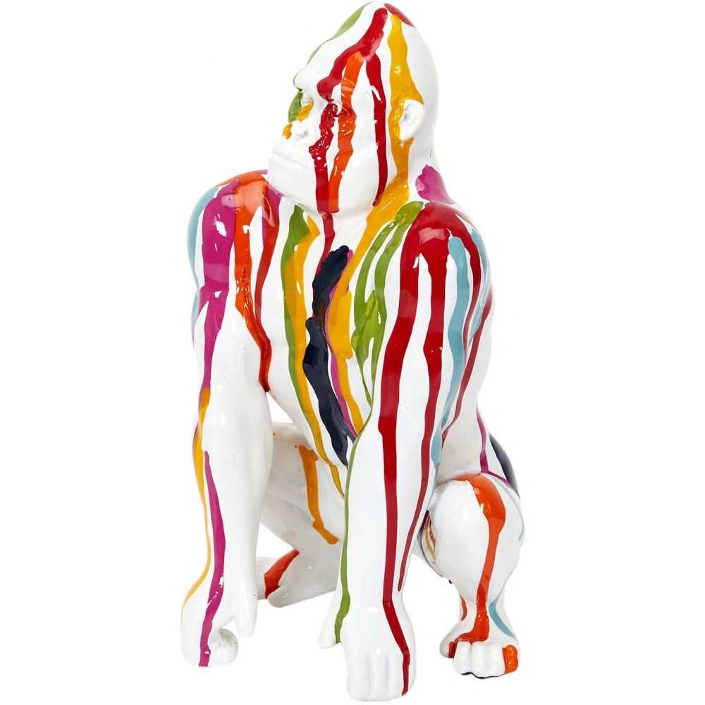 Statue - HOME DECO FACTORY - Gorille Deco - Colorée - Multicolore - 6