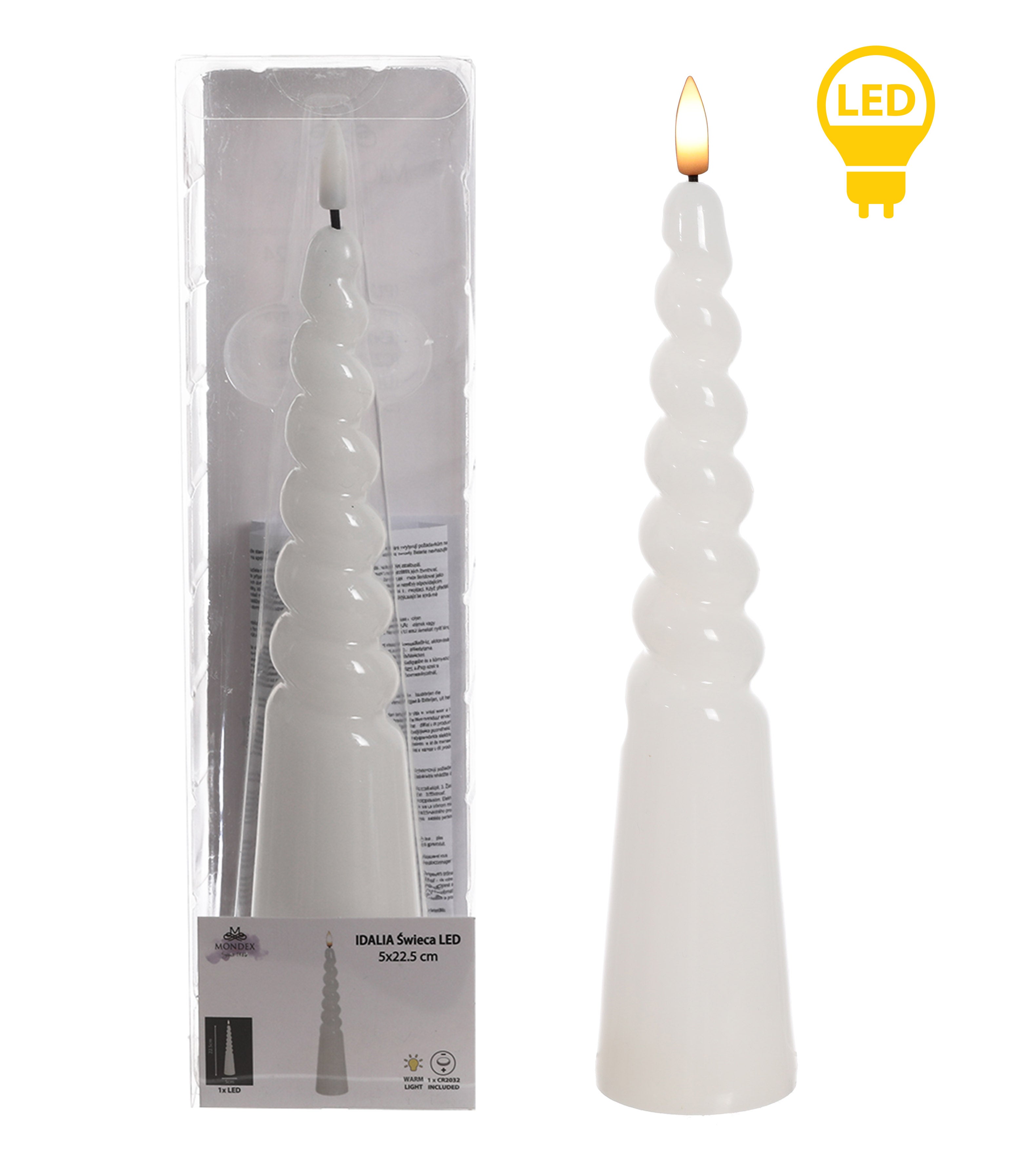 Idalia świeca led 5x25cm stożek