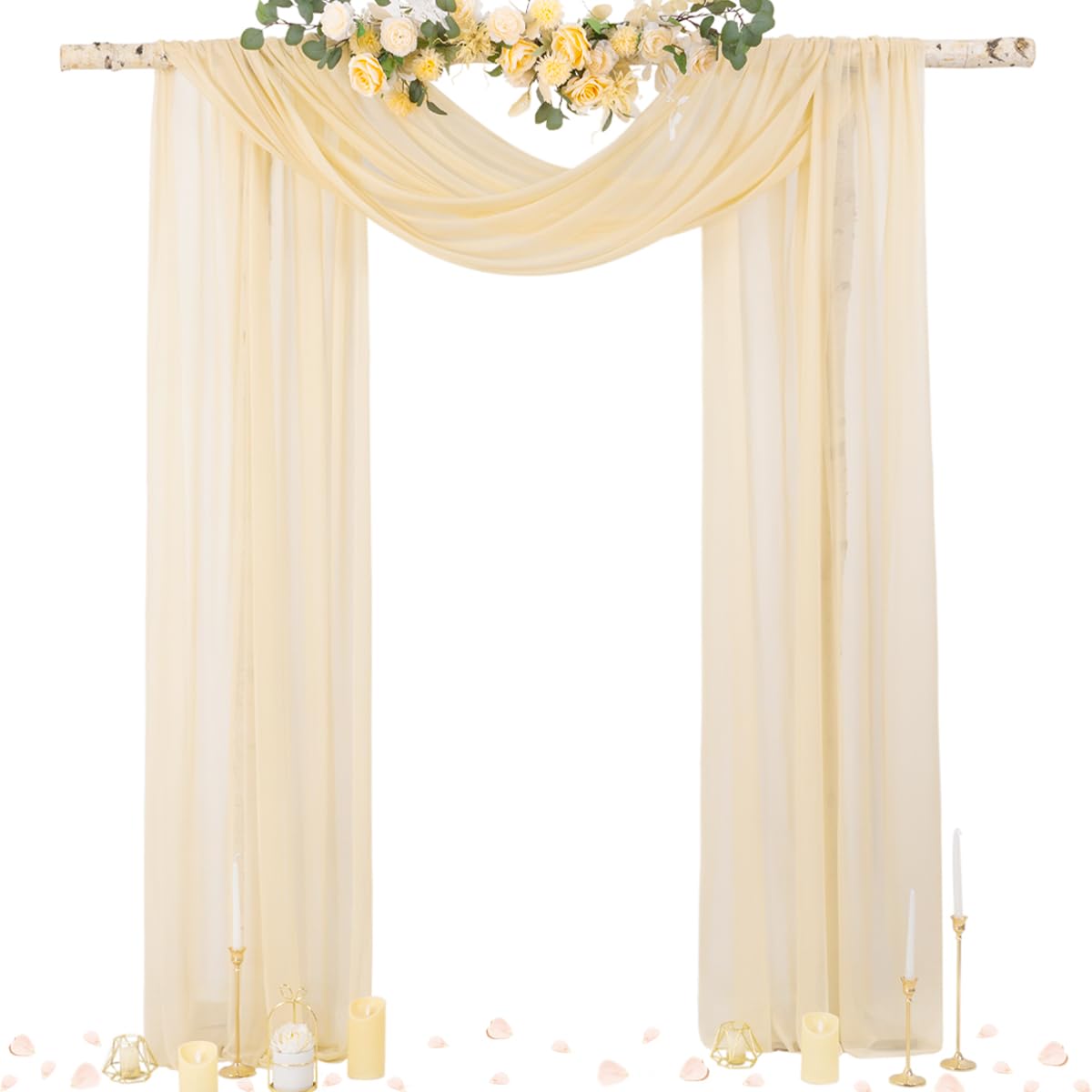 Bufanda para ventana, cenefa de tela, cortinas de arco de boda para cenador, dosel, ceremonia, fiesta, decoración de fondo de escenario, 600*75cm