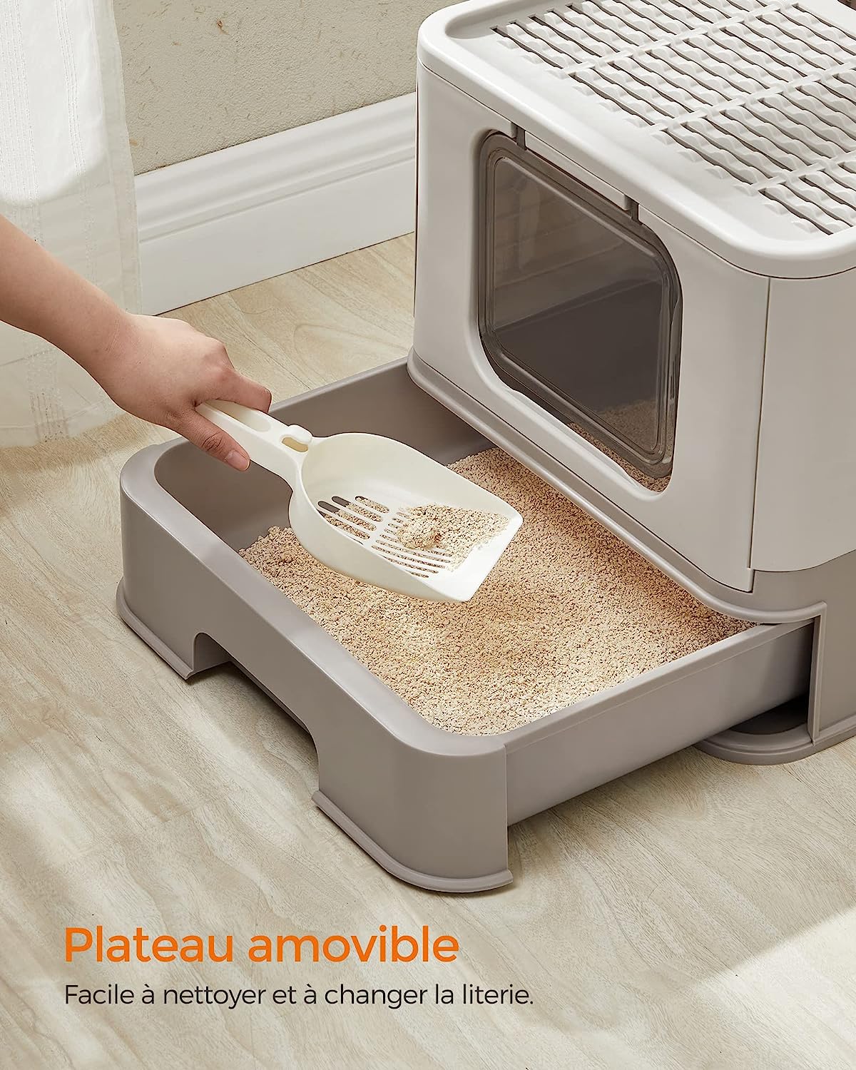 Bac À Litière Fermé Pour Chat, Maison De Toilette, Plateau Amovible, Capacité De Charge 15 Kg - 3