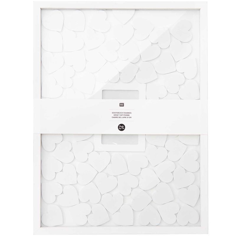 Livre D'or De Mariage En Bois Avec 80 Cœurs à Personnaliser – Cadre Photo Inclus Pour Souvenir De Fête | Jandiklee