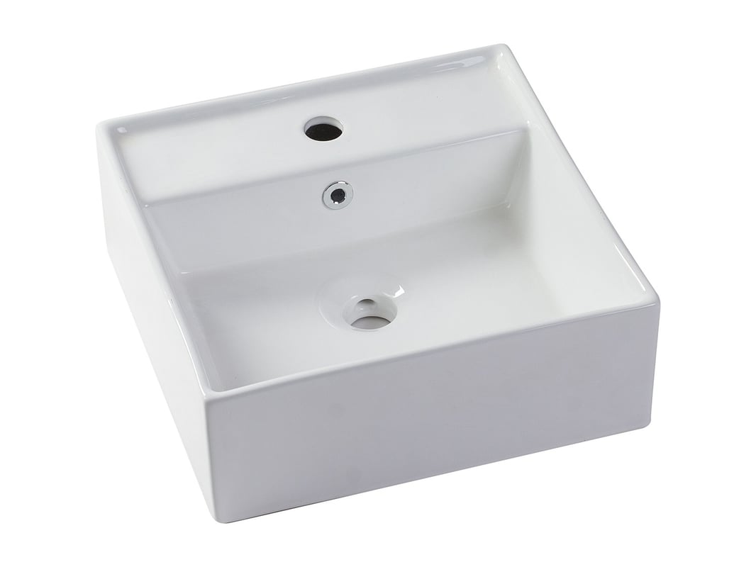 Kwadratowa biała umywalka ceramiczna - VERINI